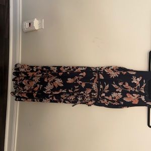 Dark Blue with pink roses size 6